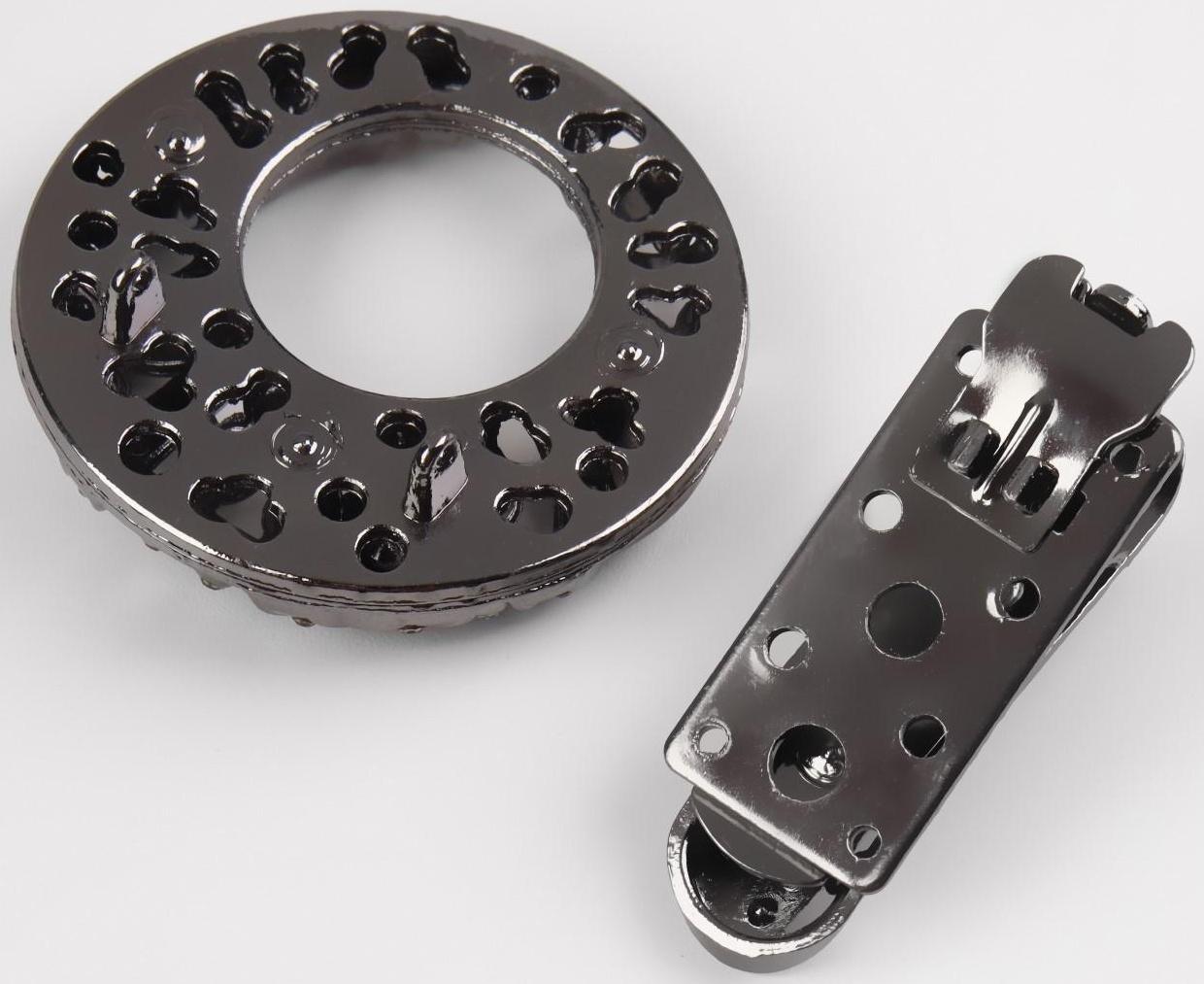 Декоративная застёжка, 7,5 × 4,5 см, цвет чёрный