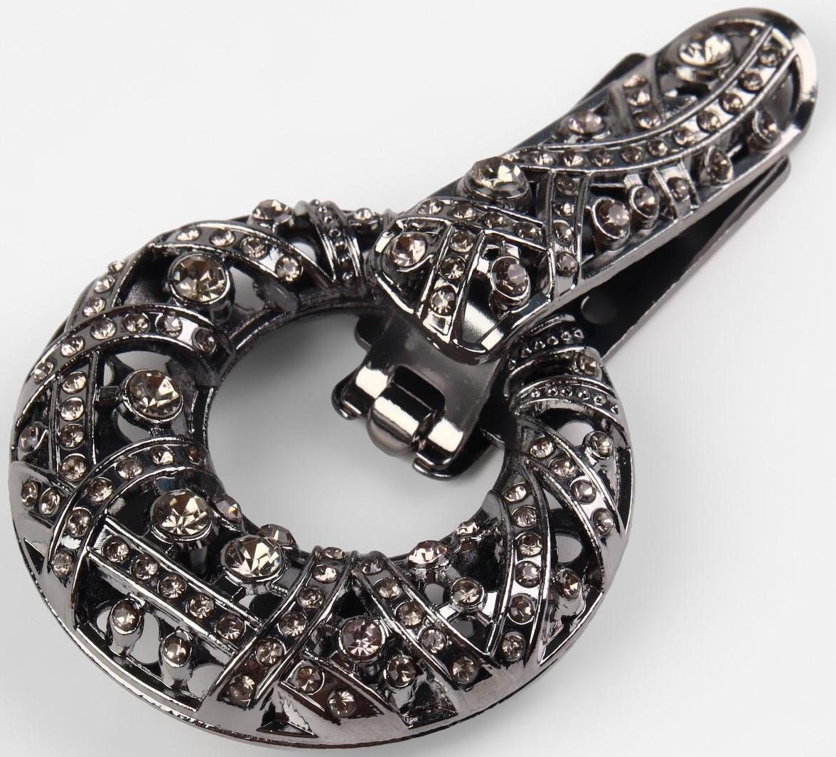 Декоративная застёжка, 7,5 × 4,5 см, цвет чёрный