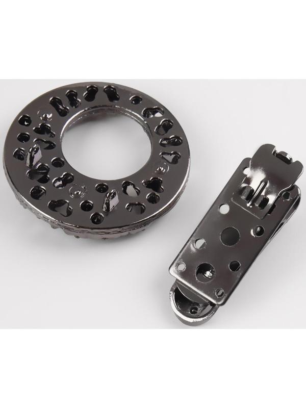 Декоративная застёжка, 7,5 × 4,5 см, цвет чёрный