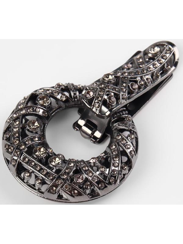 Декоративная застёжка, 7,5 × 4,5 см, цвет чёрный