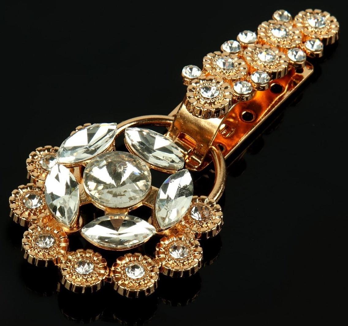 Декоративная застёжка, 9,4 × 4,5 см, цвет золотой