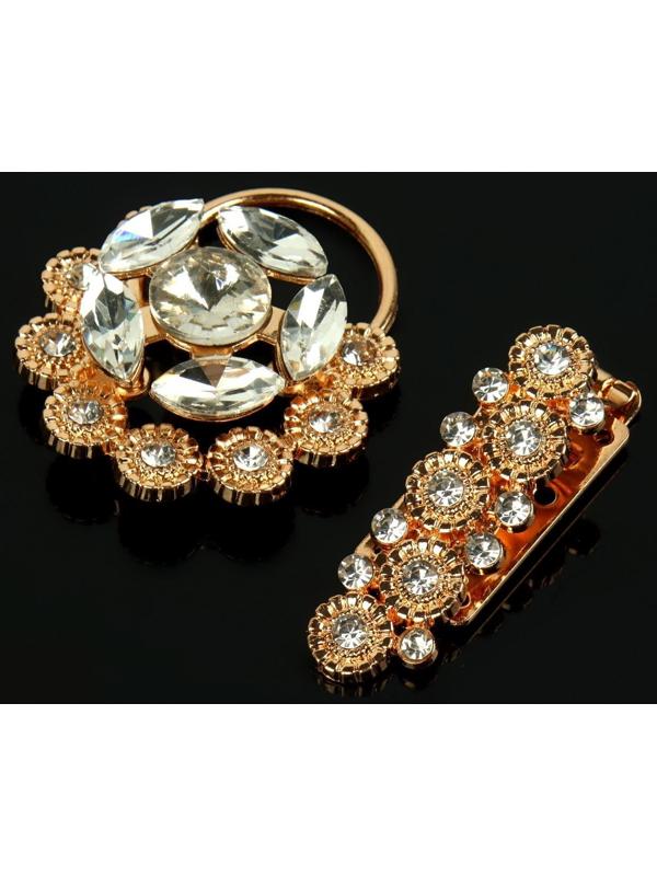 Декоративная застёжка, 9,4 × 4,5 см, цвет золотой