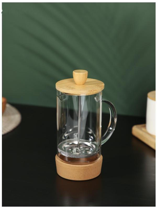 Френч-пресс стеклянный BellaTenero «Эко cork», 600 мл