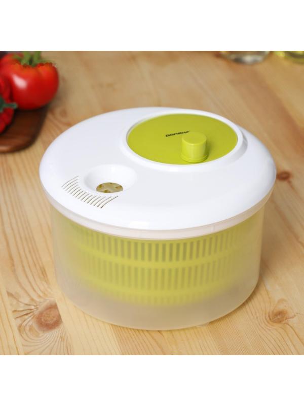Центрифуга для сушки зелени Доляна Fresh cook, 3,7 л, пластик, цвет бело-зелёный