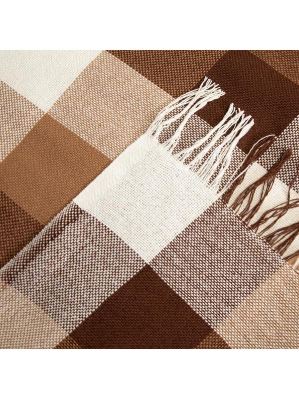 Плед Пикник 140х200см, белый/бежевый/коричневый, хлопок 20%, пан 40%, полиэстер 40%