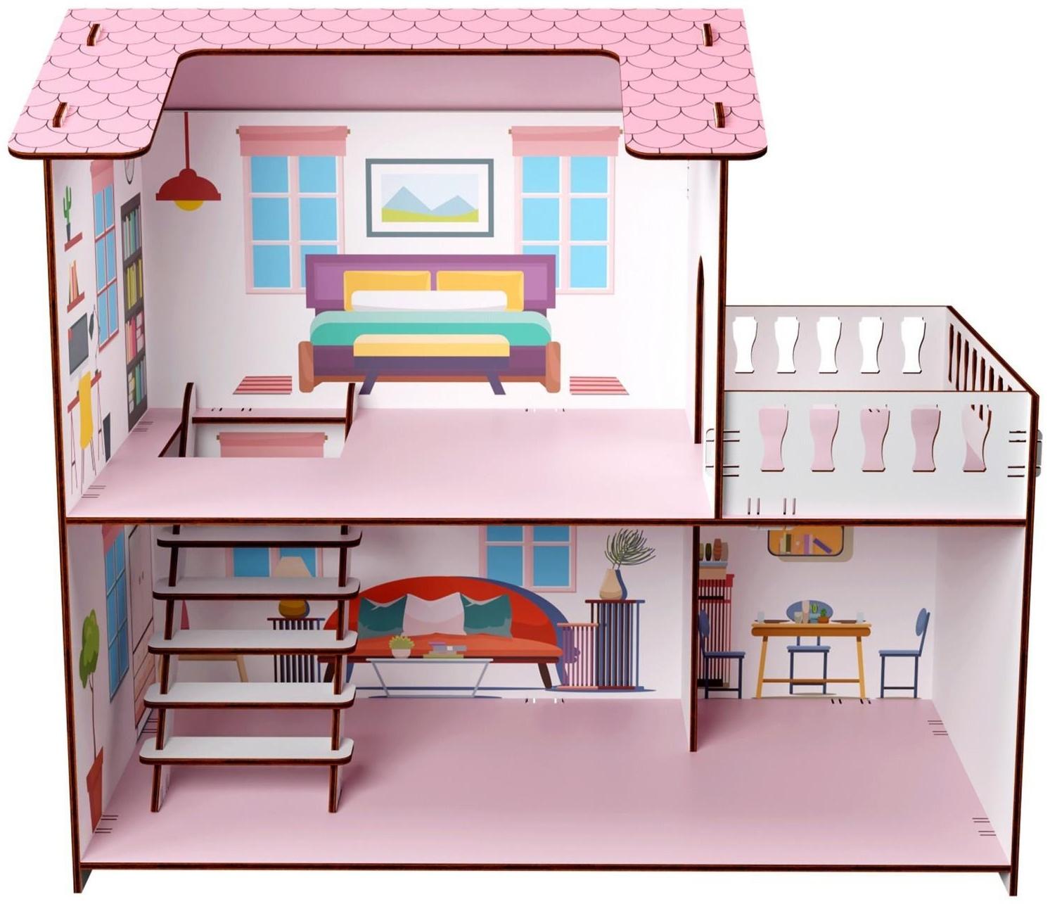 Домик для куклы 2-х этажный