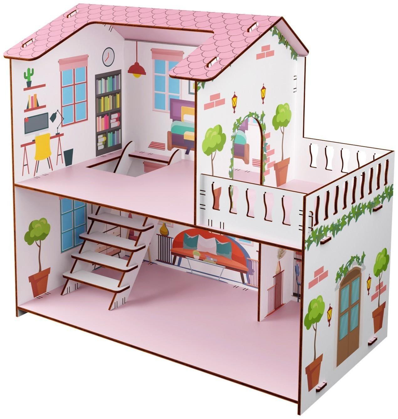 Домик для куклы 2-х этажный