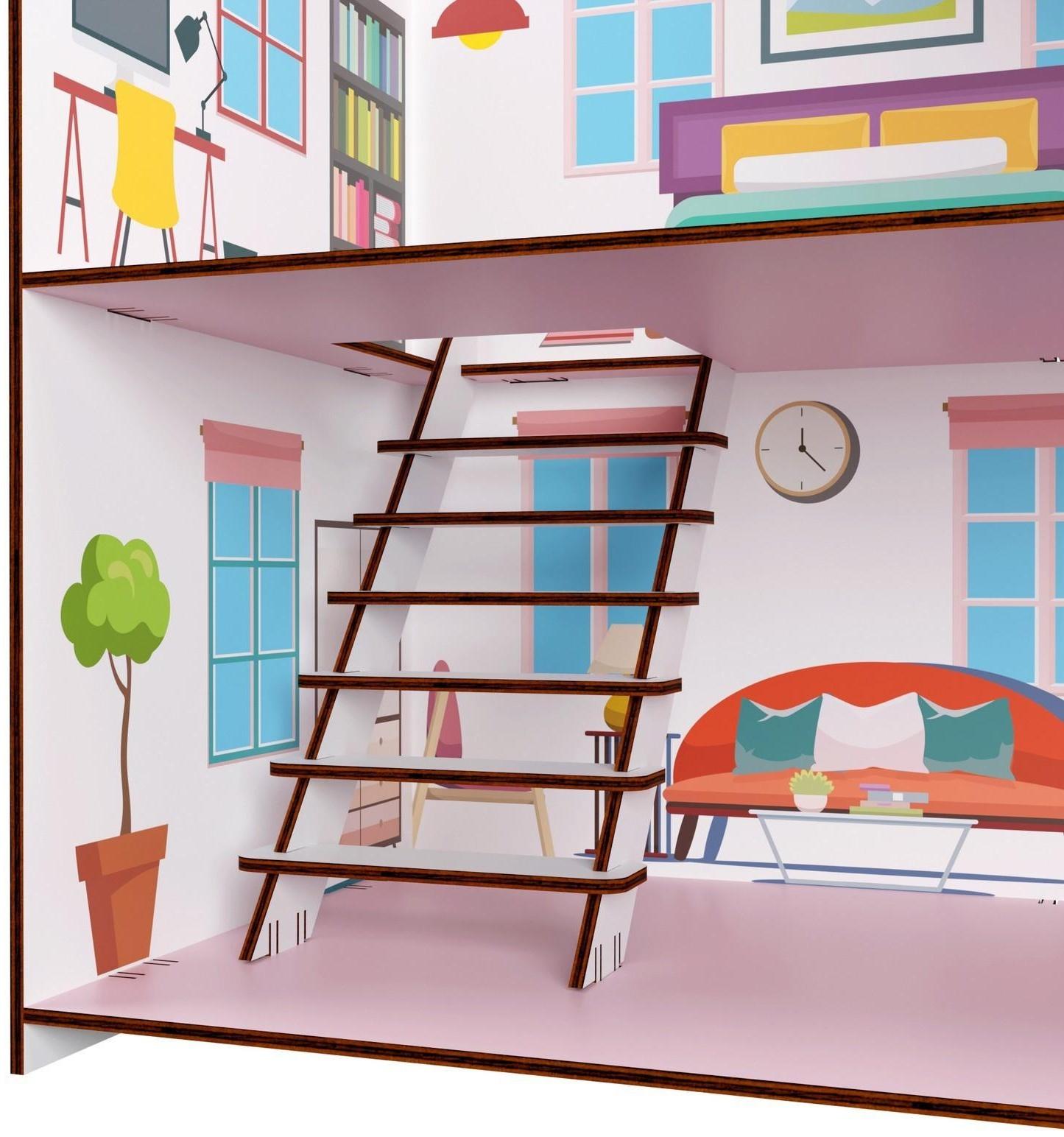 Домик для куклы 2-х этажный