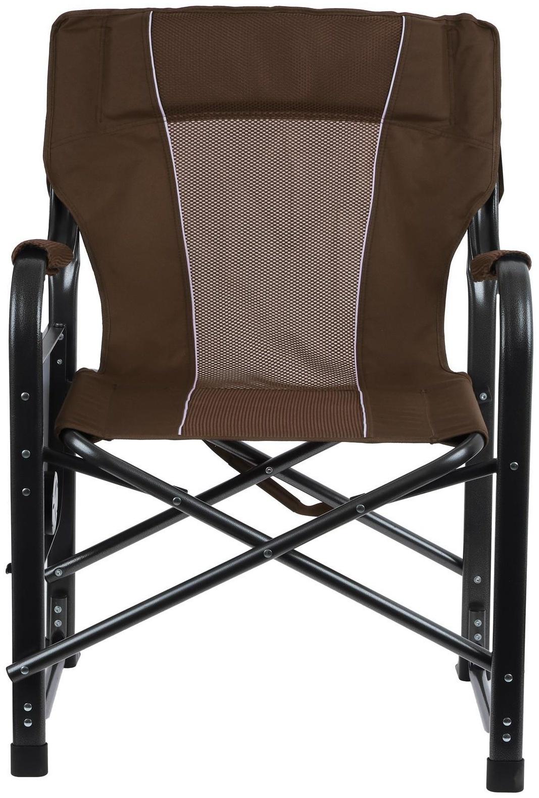 Кресло туристическое, стол с подстаканником, р. 63 х 47 х 94 см, цвет коричневый