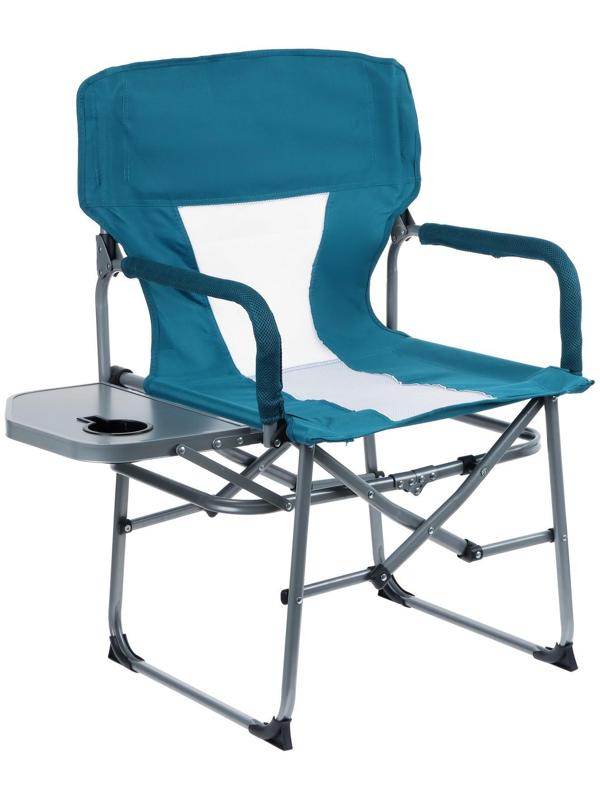 Кресло туристическое, стол с подстаканником, р.  57 х 50 х 94 см, цвет циан