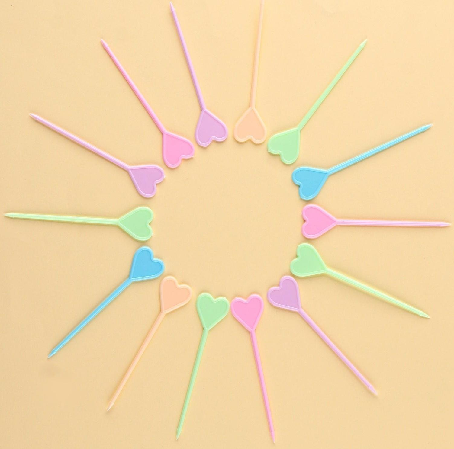 Шпажки «Сердце», в наборе 50 штук, цвета МИКС