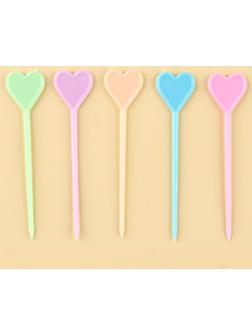 Шпажки «Сердце», в наборе 50 штук, цвета МИКС