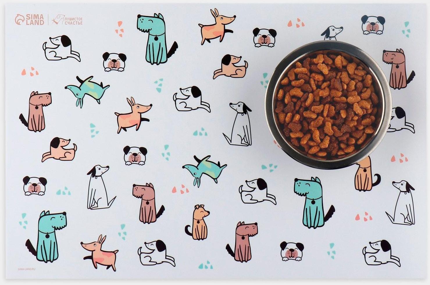 Коврик под миску «Собачья радость» , 43х28 см