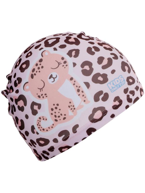 Шапочка для бассейна детская «Леопард», тканевая, обхват 46-52 см