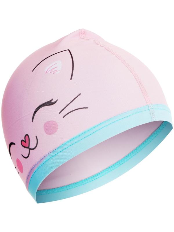 Шапочка для плавания детская «Котик», тканевая, обхват 46-52 см