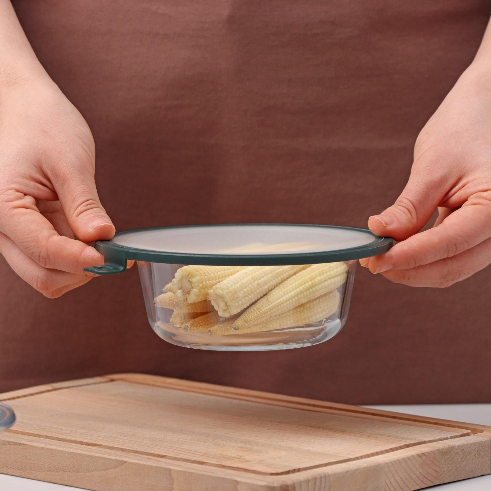 Вакуумная крышка для посуды, d=16 см, цвет зелёный