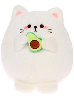 Мягкая игрушка «Котик с авокадо», цвет белый, 35 см
