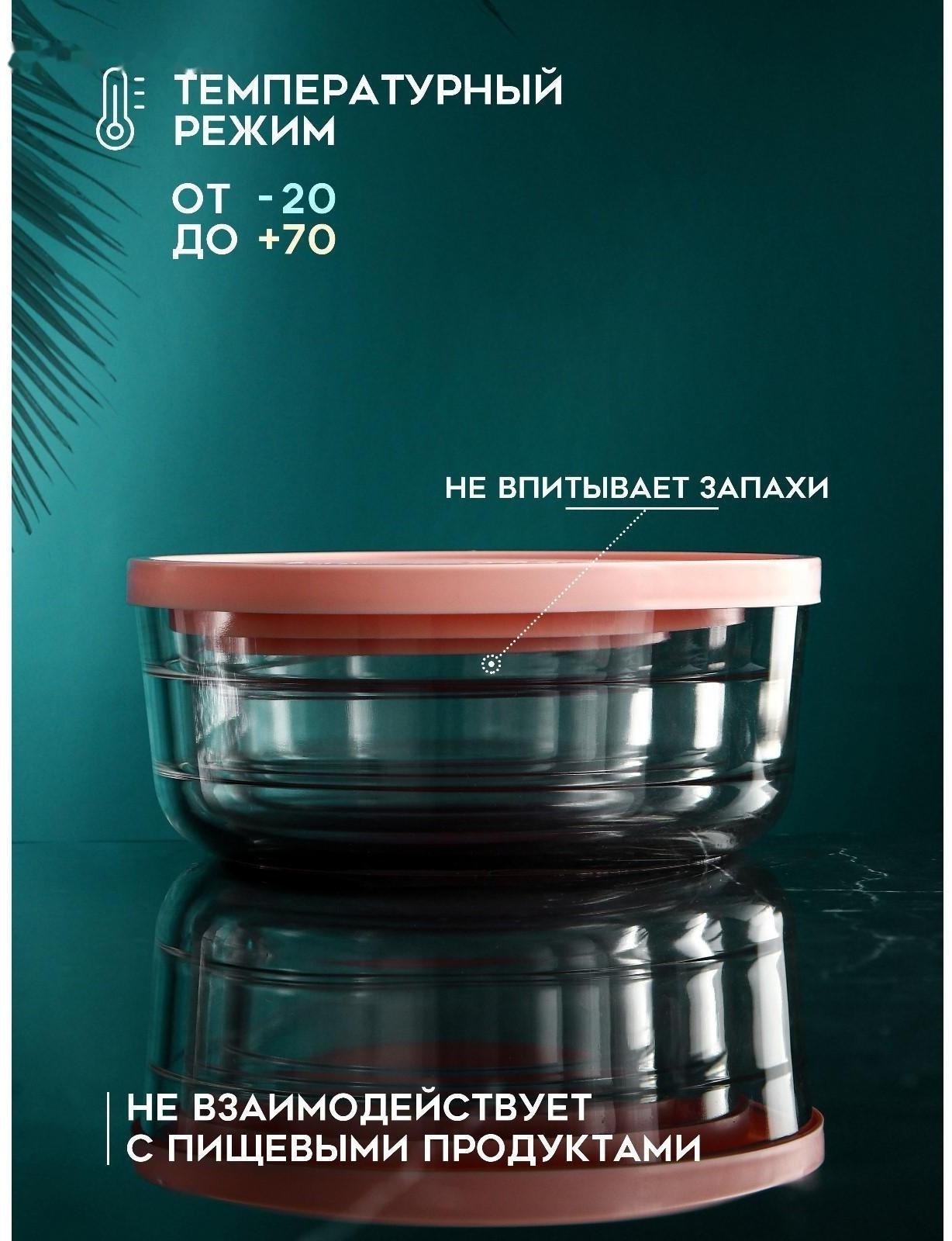 Набор контейнеров «Дена», 1500/800/400 мл, стекло, Иран