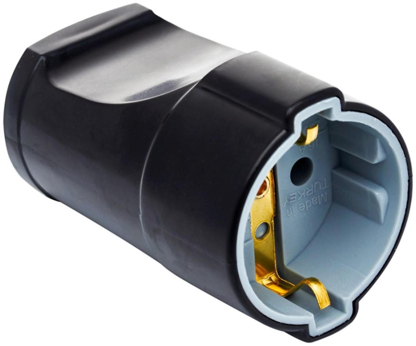 Гнездо штепсельное DORI с з/к, черное шт