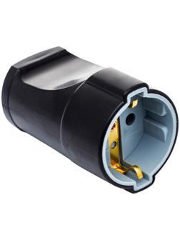 Гнездо штепсельное DORI с з/к, черное шт