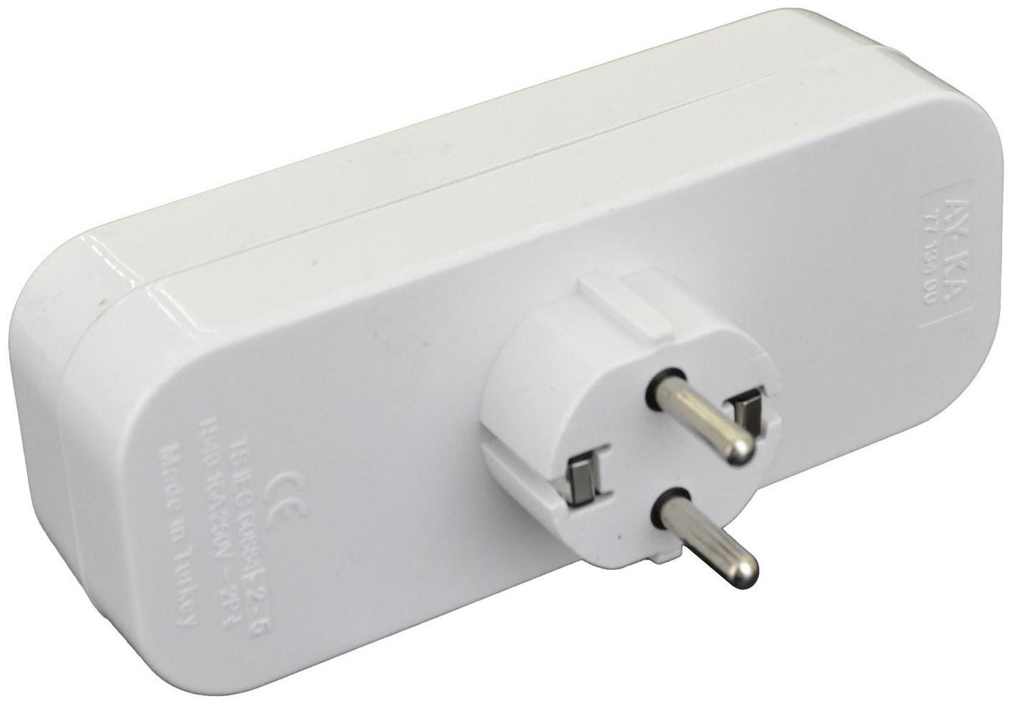 Разветвитель AY-KA на 3 гнезда с/з прямой