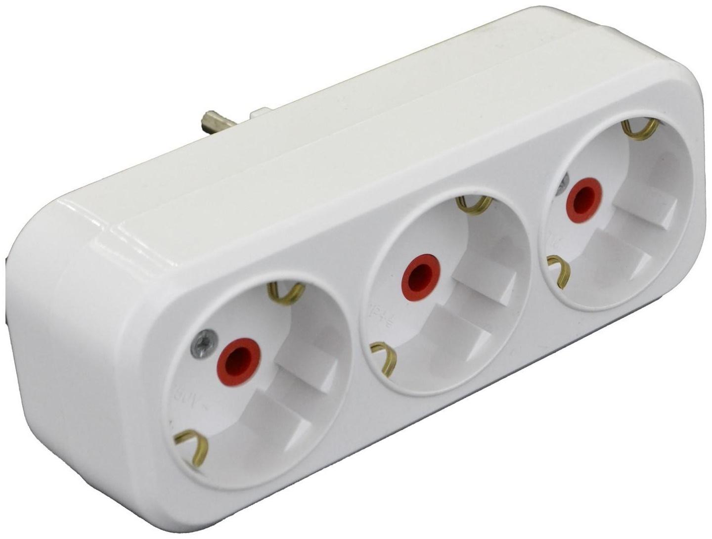 Разветвитель AY-KA на 3 гнезда с/з прямой