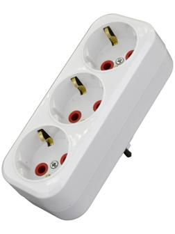 Разветвитель AY-KA на 3 гнезда с/з прямой