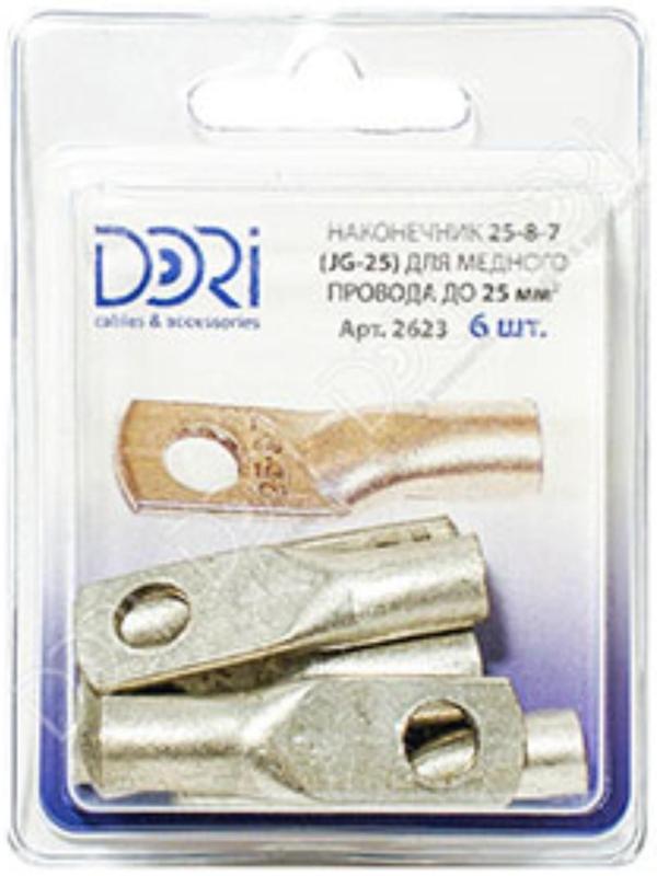 Наконечник DORI медный луженый JG-25 25мм2, 6шт