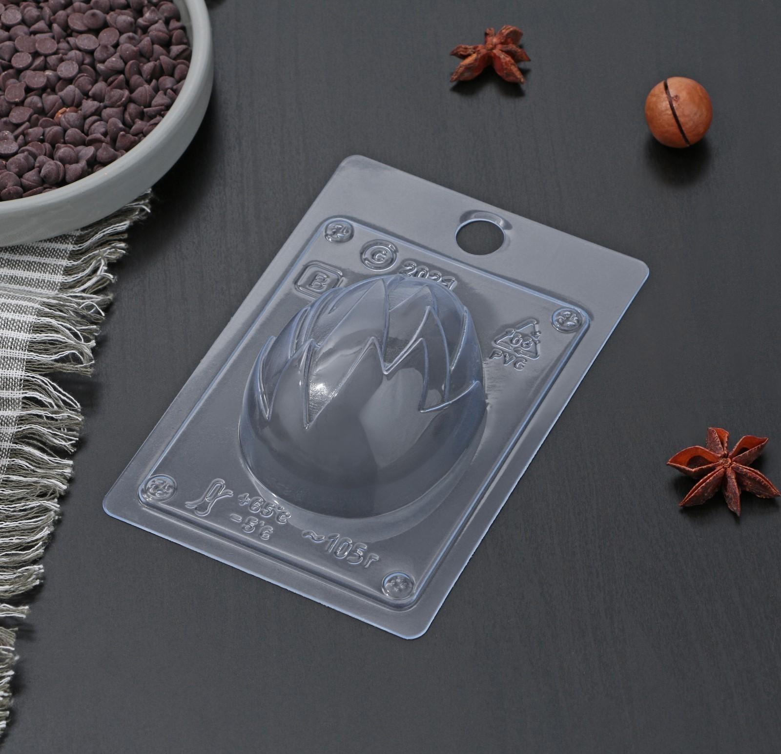 Форма для шоколада «Яйцо Лотос», 8,4×6,2×3 см, цвет прозрачный