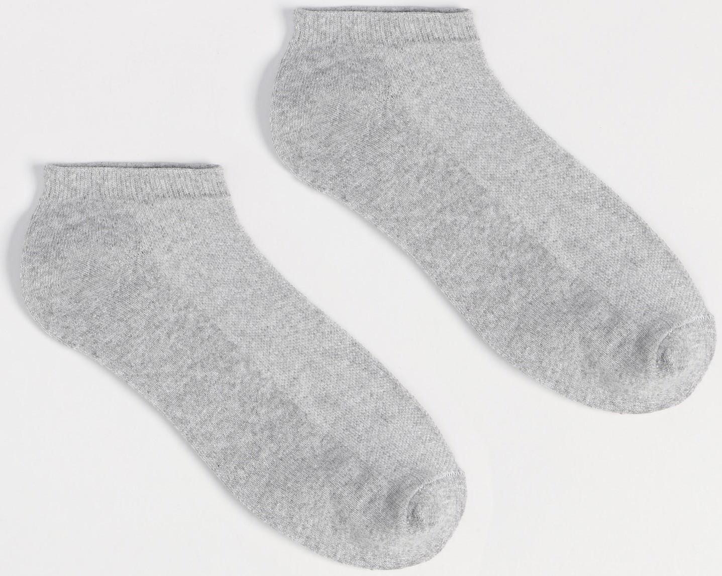 Носки мужские укороченные сетка, цвет серый, размер 27