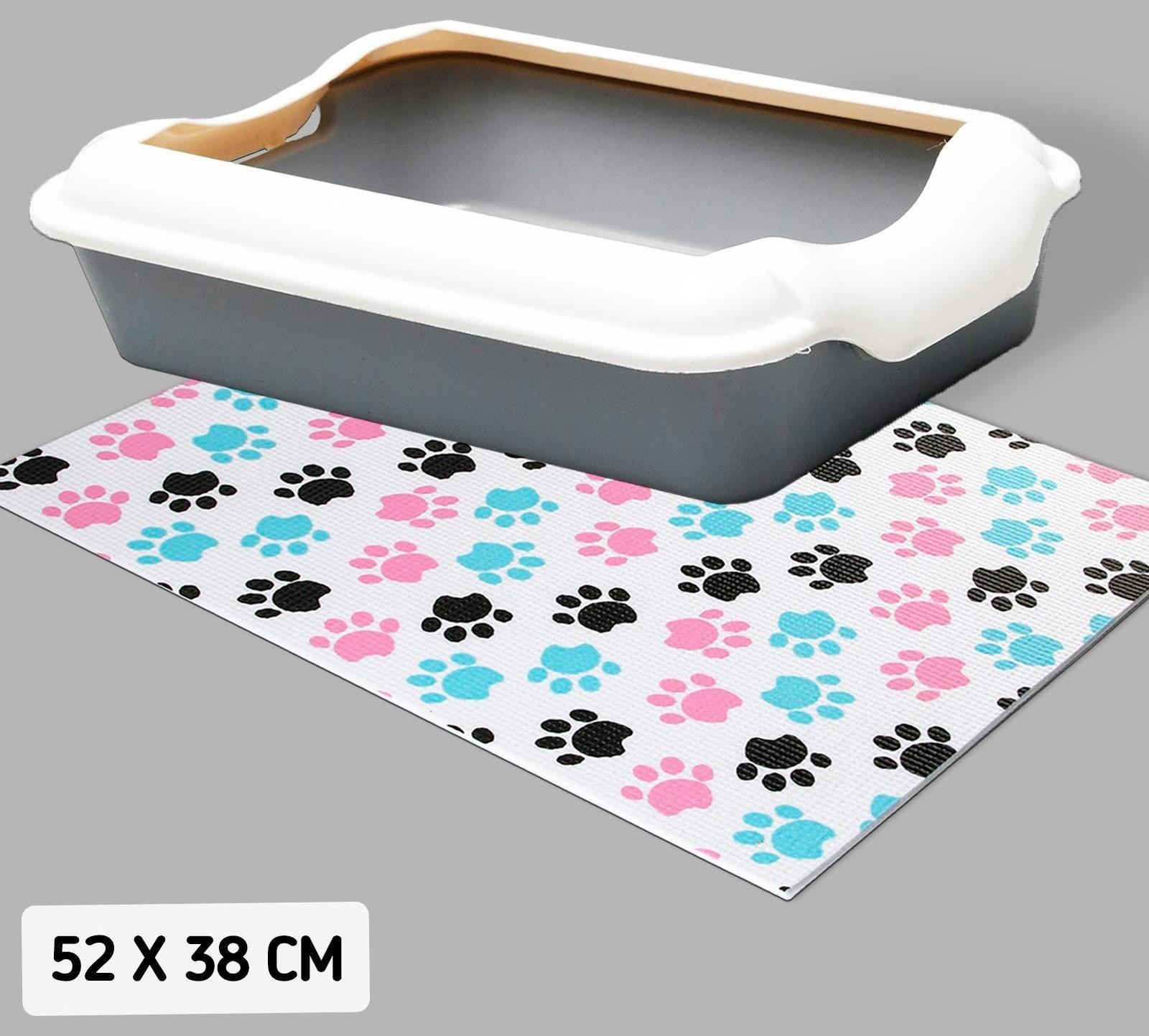 Коврик под миску «Лапки темные», 52х38х0,3см