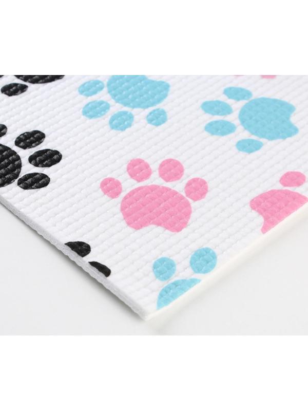 Коврик под миску «Лапки темные», 52х38х0,3см