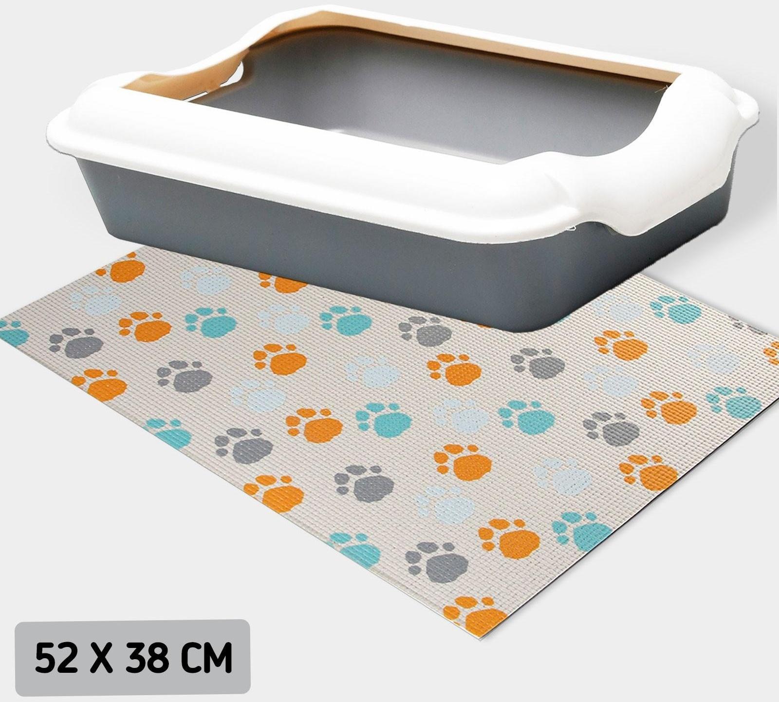 Коврик под миску «Лапки светлые», 52х38х0,3см