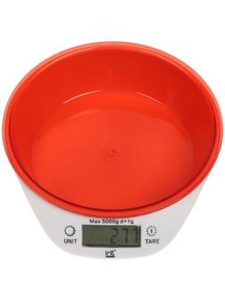 Весы кухонные Irit IR-7117, электронные, до 5 кг, красные