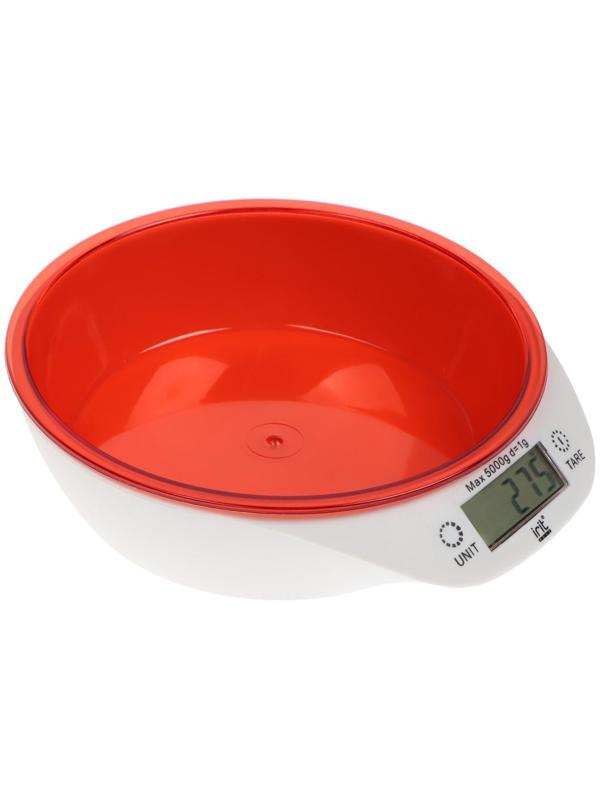 Весы кухонные Irit IR-7117, электронные, до 5 кг, красные