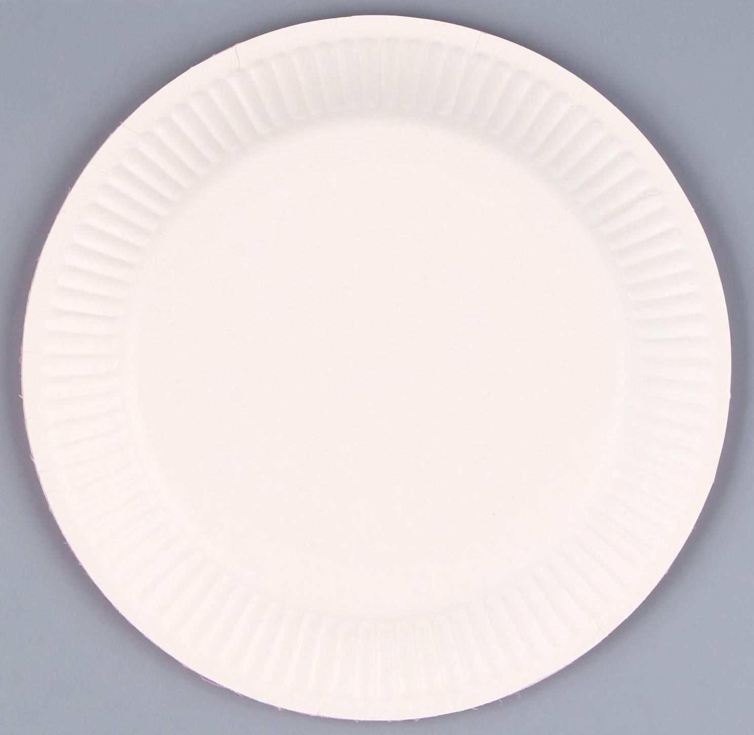 Тарелка бумажная однотонная, желтый цвет 18 см, набор 10 штук