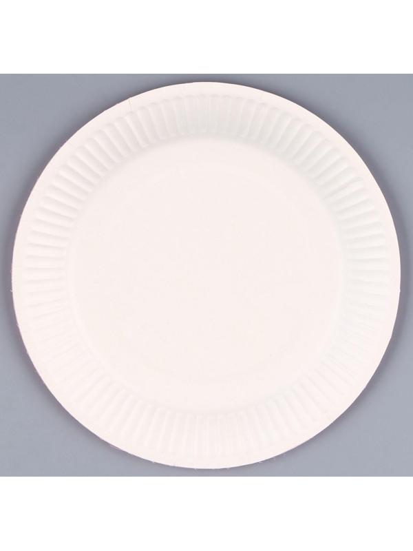 Тарелка бумажная однотонная, желтый цвет 18 см, набор 10 штук