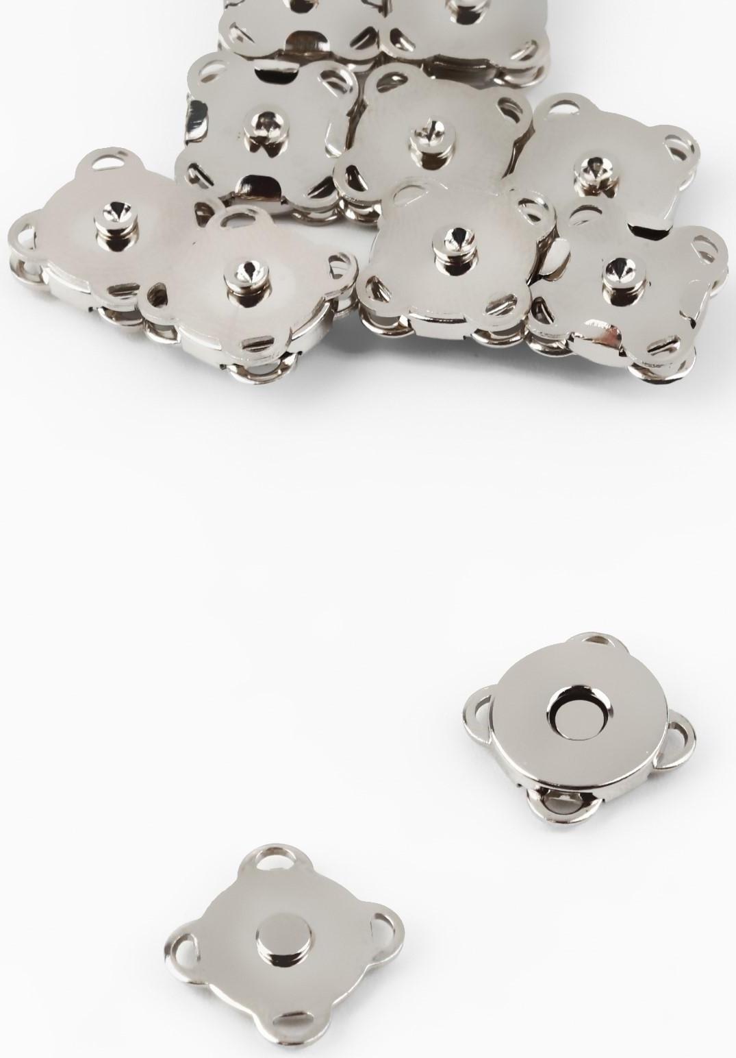 Кнопки магнитные пришивные, d = 10 мм, 10 шт, цвет серебряный