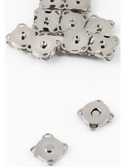 Кнопки магнитные пришивные, d = 10 мм, 10 шт, цвет серебряный