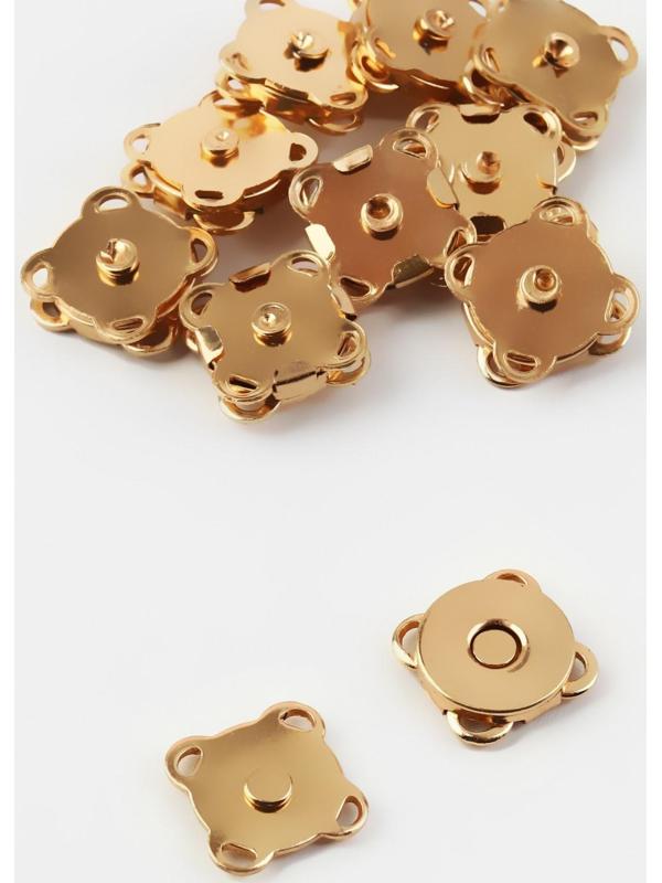 Кнопки магнитные пришивные, d = 10 мм, 10 шт, цвет золотой