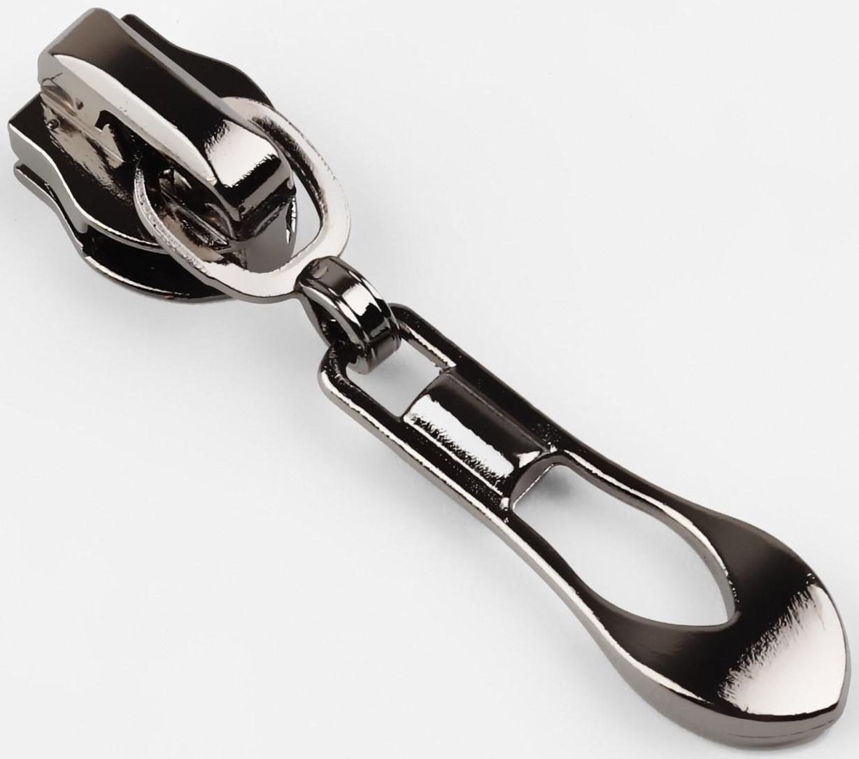 Замок автоматический для молнии «Спираль», №5, 10 шт, цвет чёрный никель