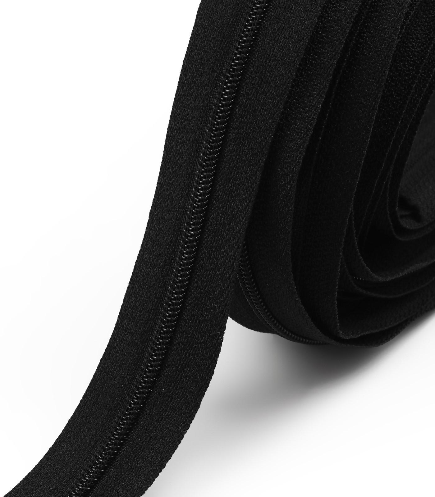 Набор: рулонная молния «Спираль» №3, 10 м, 20 бегунков, 40 верхних ограничителей, 20 нижних ограничителей, цвет чёрный