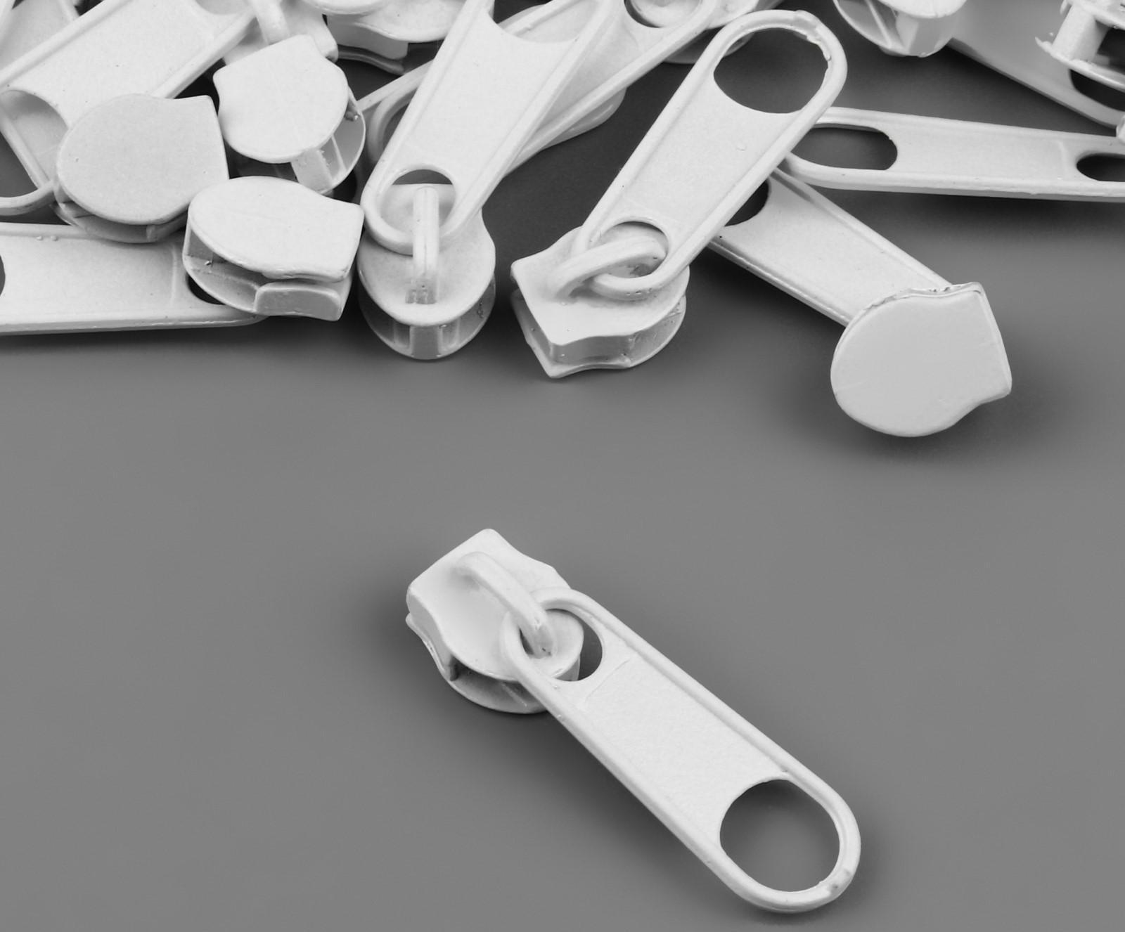 Набор: рулонная молния «Спираль» №5, 10 м, 20 бегунков, 40 верхних ограничителей, 20 нижних ограничителей, цвет белый