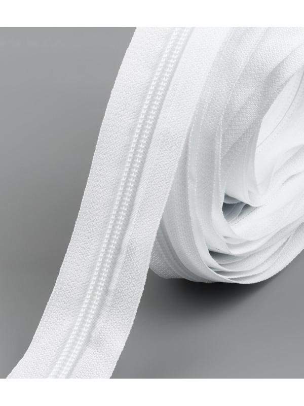 Набор: рулонная молния «Спираль» №5, 10 м, 20 бегунков, 40 верхних ограничителей, 20 нижних ограничителей, цвет белый