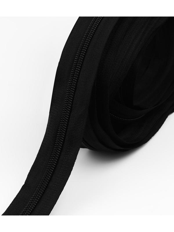 Набор: рулонная молния «Спираль» №5, 10 м, 20 бегунков, 40 верхних ограничителей, 20 нижних ограничителей, цвет чёрный