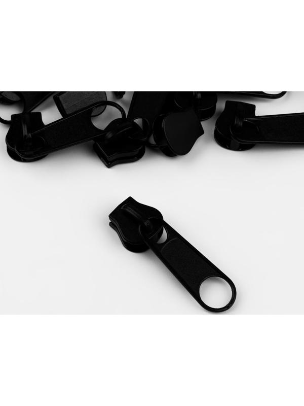 Набор: рулонная молния «Спираль» №5, 10 м, 20 бегунков, 40 верхних ограничителей, 20 нижних ограничителей, цвет чёрный