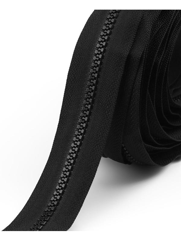 Набор: рулонная молния «Трактор» №5, 10 м, 20 бегунков, 40 верхних ограничителей, 20 нижних ограничителей, цвет чёрный