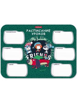 Расписание уроков пластиковое ErichKrause® Adventure Friends, А4