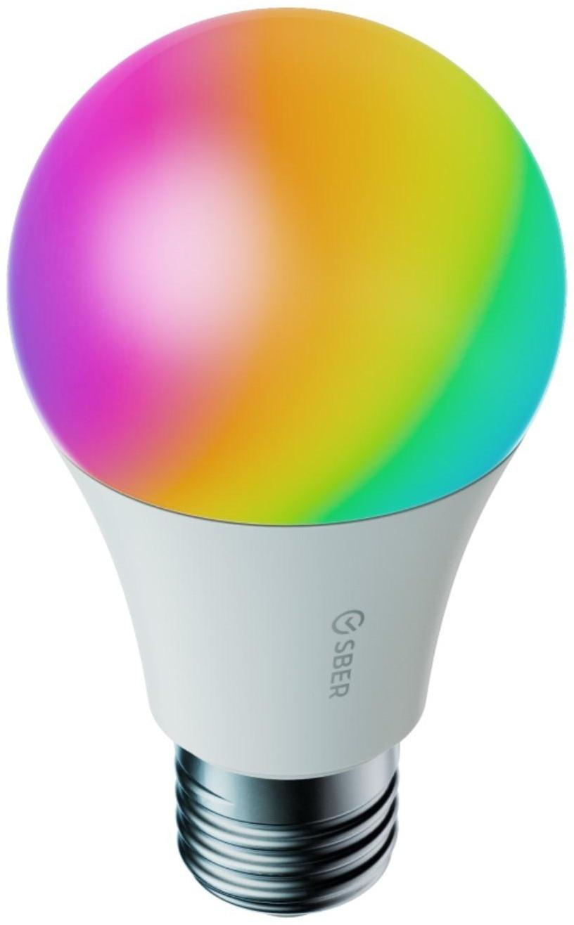 Умная лампа Sber А60 SBDV-00019, E27, 9 Вт, 806 Лм, Wi-Fi, цветная, регулировка