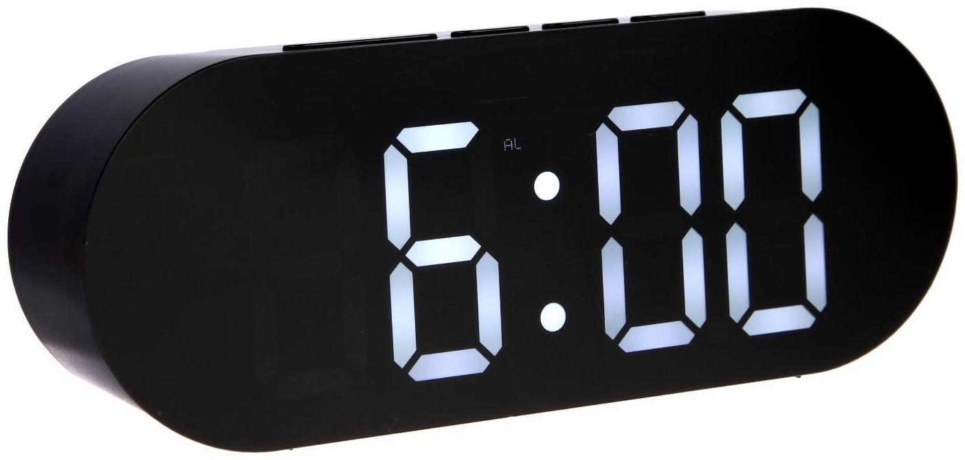 Часы-будильник Sakura SA-8518, электронные, будильник, радио, 3хААА, чёрные